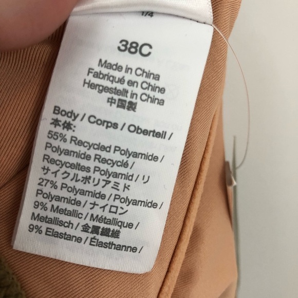 J.crew 38C sparkle underwire bikini top 0555 gold clasp adjustable sexy skimpy - Picture 9 of 16